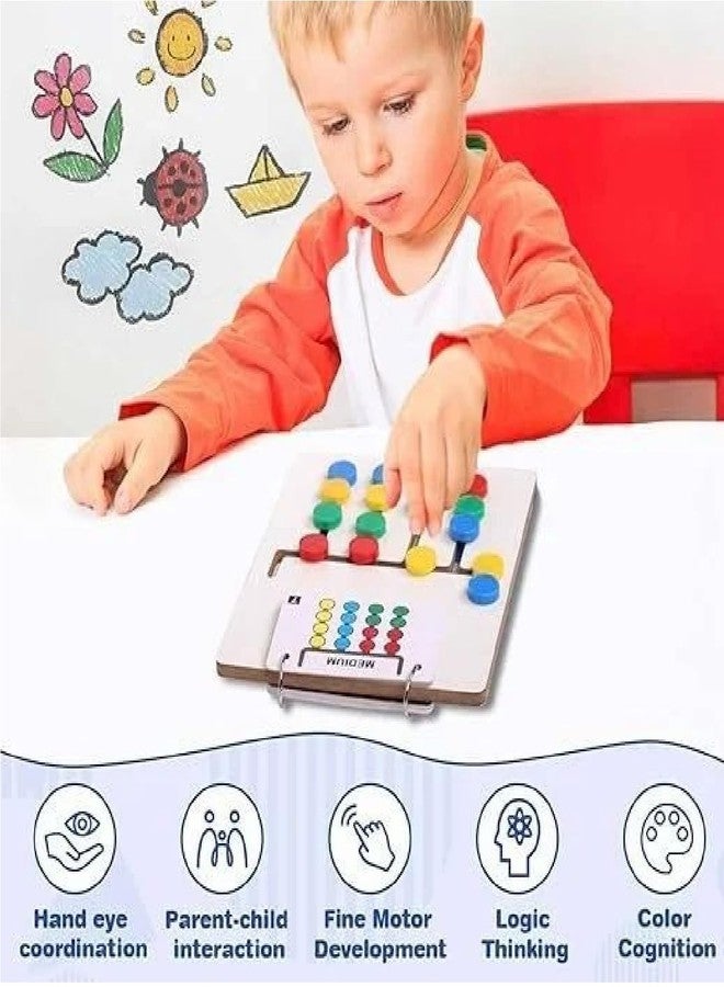 CRIYALE Travel Friendly Kids Montessori Slide Puzzle Game Color Sorting & Pattern Matching Learning Toys for Kids 4-8 Years I Birthday Gift for Unisex Preschool Educational Activity Toy for 4 to 8 - Image 5